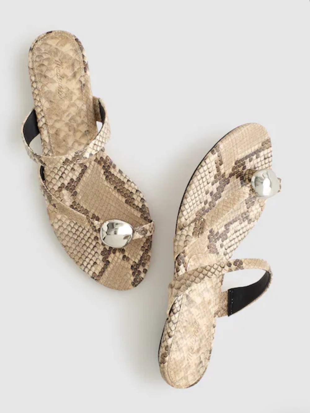 Madewell The Mila Organic Hardware Thong Slide Sandal NZ728